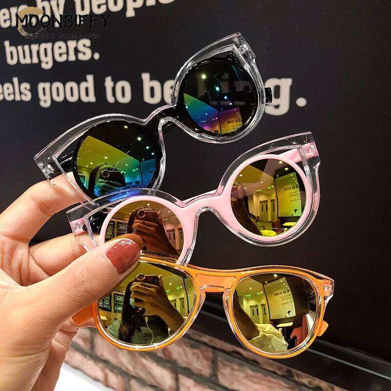 Boys Girls Fashion Handsome Round UV400 Children Vintage Sunglasses UV Protection Classic Kids Cute Eyewear Z260305