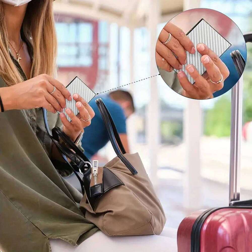 Carbon fiber Men RFID Blocking Aluminum Metal Slim Wallet Money Bag Anti-scan Credit Card Holder Thin Case Small Mal C260304