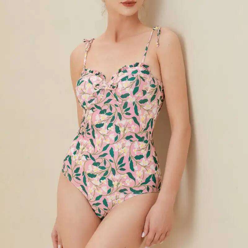 Halter 3D Flower Backless One Piece Swimsuit and Sarong Sale Clearance Sexy Beachwear Vacation Wear Y260303