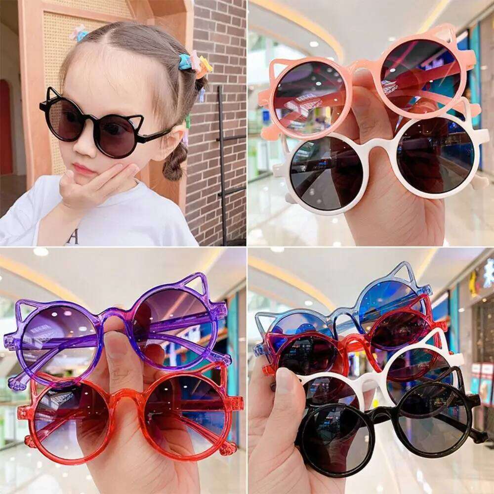 Circular Kids Sunglasses UV400 Protection Beach Travel Streetwear Metal Frame Sun Glasses Ocean Lenses Eyewear Z260305