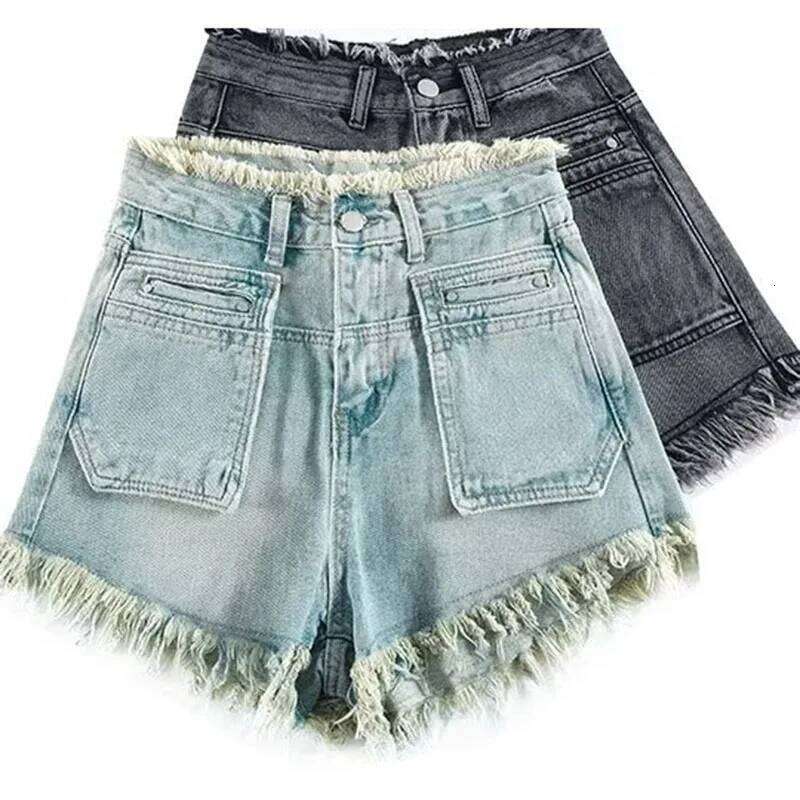 2025 New Summer Denim Shorts Fashion Women Button High Street Y2K Sexy Hot Girl Short Pants Ripped Jeans Tassel Female Clothes XJ260305