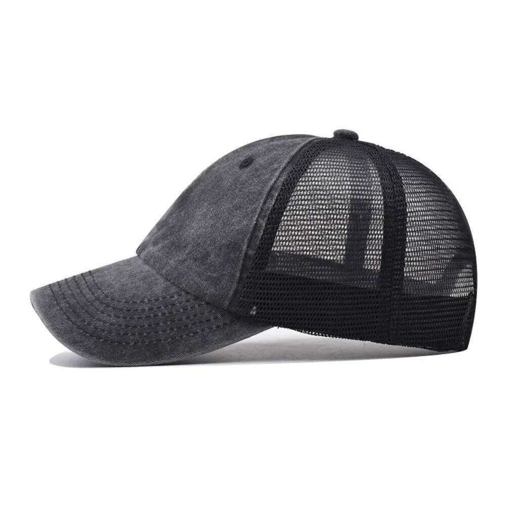 Vintage Washed Cotton Baseball Women Men UV Protection Breathable Mesh Cap Visor Adjustable Hip Hop Caps Y260304