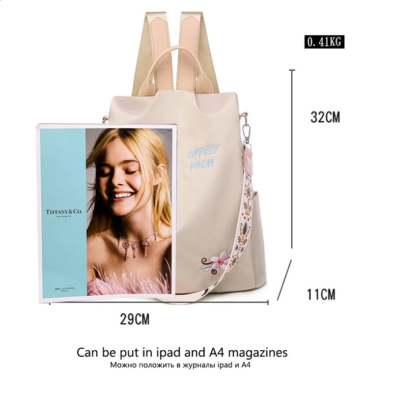 2024 Waterproof Oxford Women Backpack Fashion Anti-theft Women Backpacks Print School Bag High Quality Large Capacity Backpack260228ww