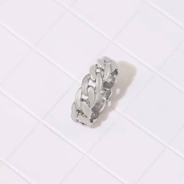 Fast Shipping 18K Gold Plated Hip Hop Cuban Ring Pure 925 Sterling Silver VVS Moissanite Men Diamond Ring Jewelry for Men