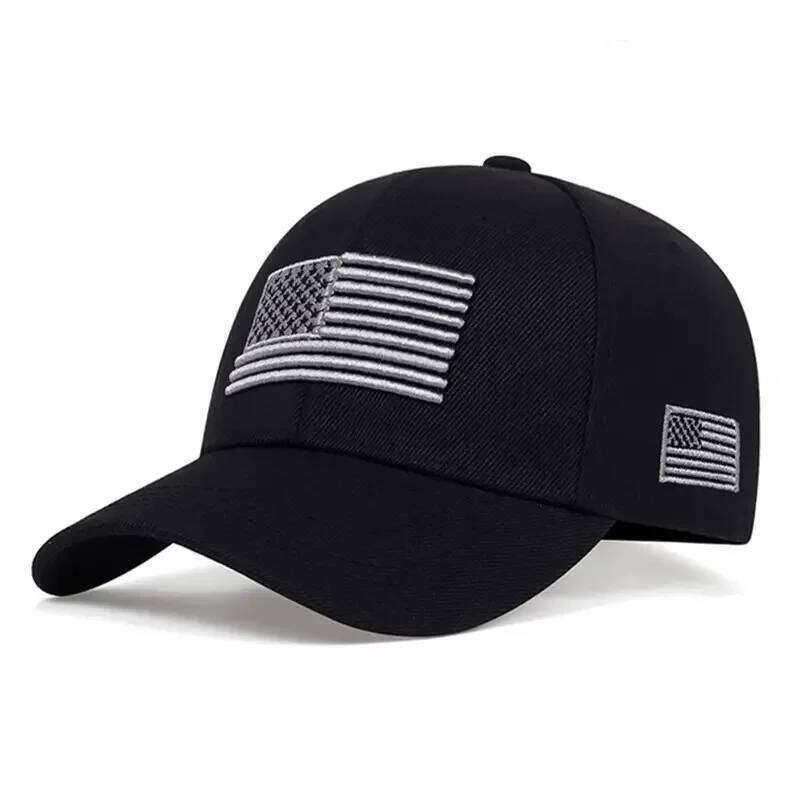 New USA Flag Men's Outdoor Solid Color Embroidered Sports Duck Tongue Baseball Hat Y260304