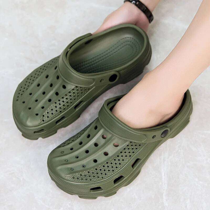 Kidmi Fashion Garden Casual Breathable Clogs Slippers Home Men Holes Summer Soft Vacation Shower Shoes