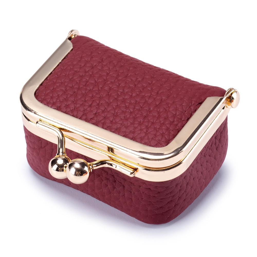 Genuine leather small coin purse with zipper, mini jewelry box for rings, necklaces, earrings and other accessories