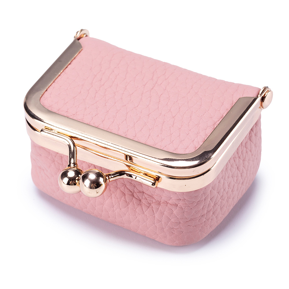 Genuine leather small coin purse with zipper, mini jewelry box for rings, necklaces, earrings and other accessories