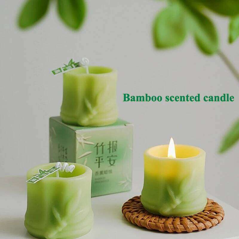 Natural Plant Bamboo Scented Candle Table Decor Home Decoration Wedding Birthday Party Candles W260304 W260305