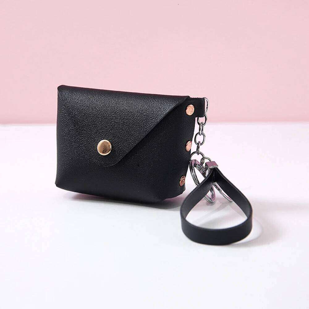 Keychain Women with Zipper Coin Purse PU Leather Trendy Wristlet Wallet for Shopping Travel C260304