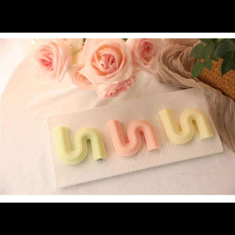 1pc Nordic S Shape Geometric Aromatherapy Soy Wax Candle Handmade for Home Bedroom/Bathroom Decoration/Daily Stress Relief W260304 W260305