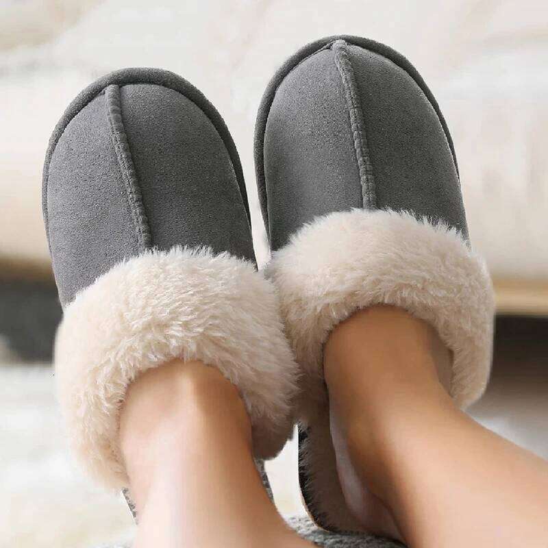 Kidmi Women's Winter Plush Machine Washable Women Cotton Shoes Soft Warm Non-slip Home Slippers Ladies Slip-on Sippers