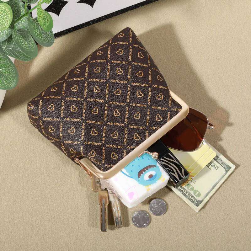Vintage Women's Short Wallet Buckle Style Purse Coin Pouch Jewelry Bag C260304