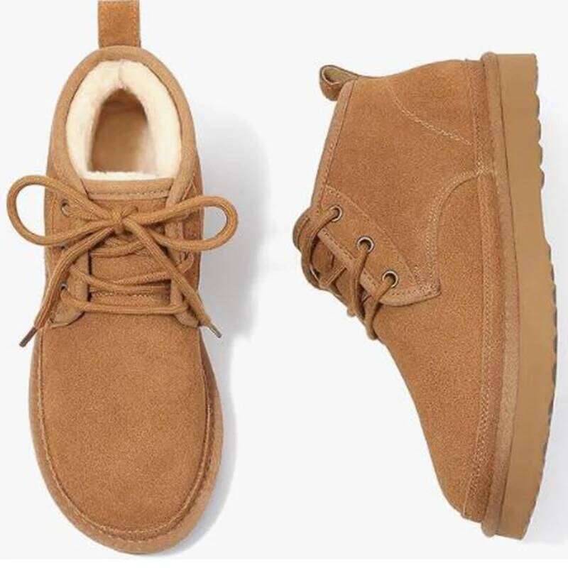 Kidmi Winter Shoes Warm Fuzzy Short Plush Nonslip Cotton Casual Comfort House Ankle Boots Women