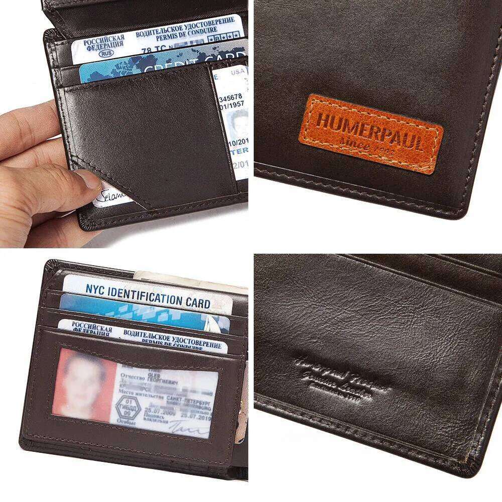 HUMERPAUL Wallet for Men with AirTag RFID Blocking Bifold Card With ID Window & Secret Air Tag Holder Pocket C260304