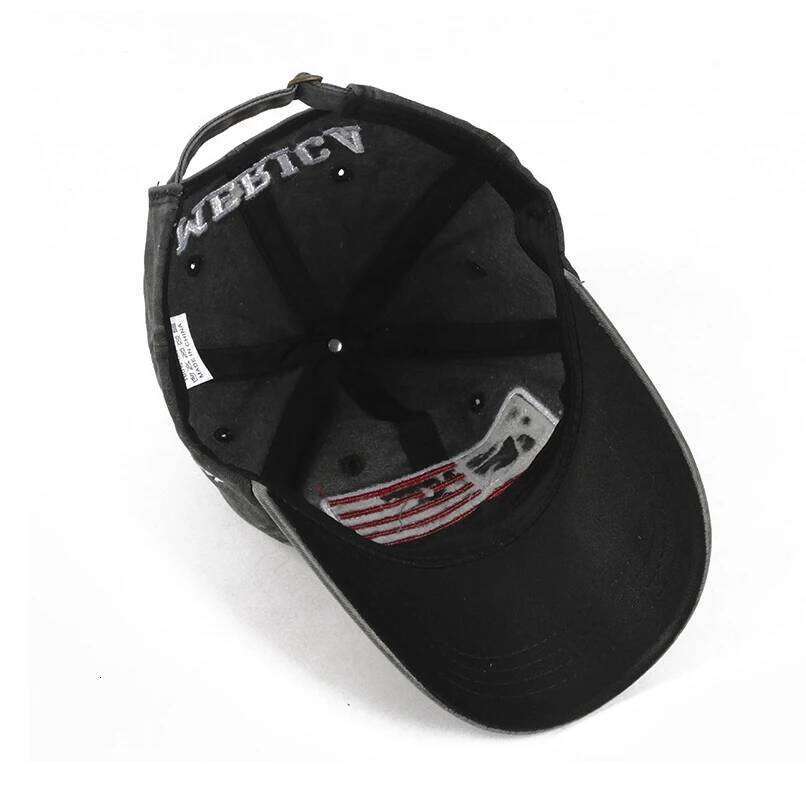 USA Flag Embroidery Baseball Cap Washed Distressed Sports Hat Adjustable Sunscreen Dad Hats For Women Men Y260304