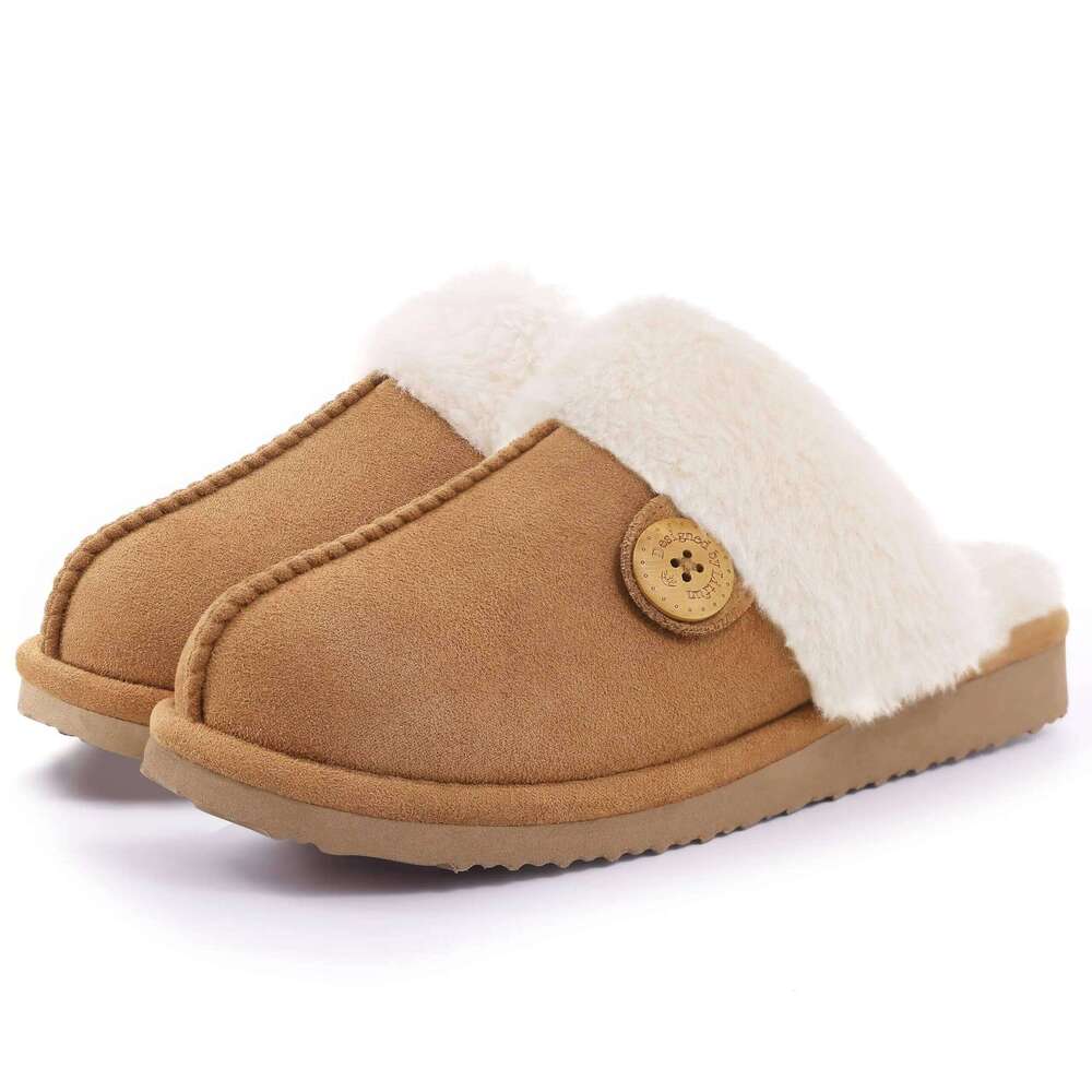 Kidmi Warm Fluffy Women Classic Brand Fuzzy House Indoor Soft Memory Foam Outdoor Antiskid Slippers