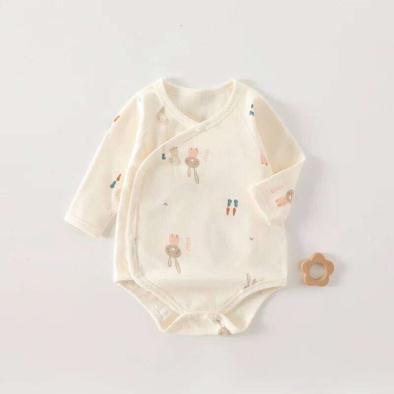 AYNIGIELL Autumn Pure Newborn Girls Boys Romper 100% Cotton Long Sleeves Bodysuit Infant Baby Clothes Z260304