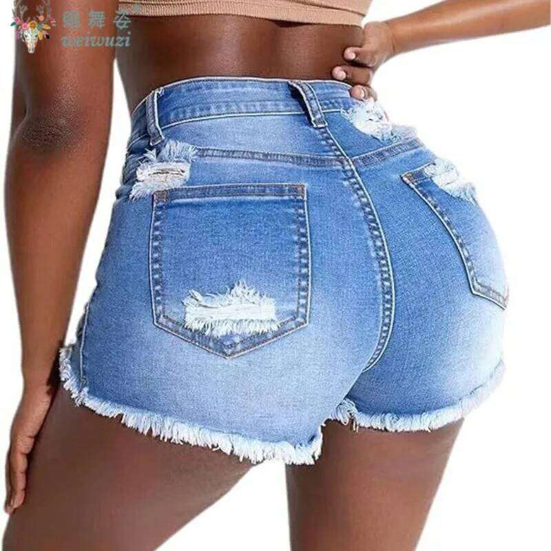 Harajuku Y2K Women's Denim Casual Vintage A-Line Slim Ripped JEANS Summer High Waist Pants Girls Party Jean Shorts XJ260305