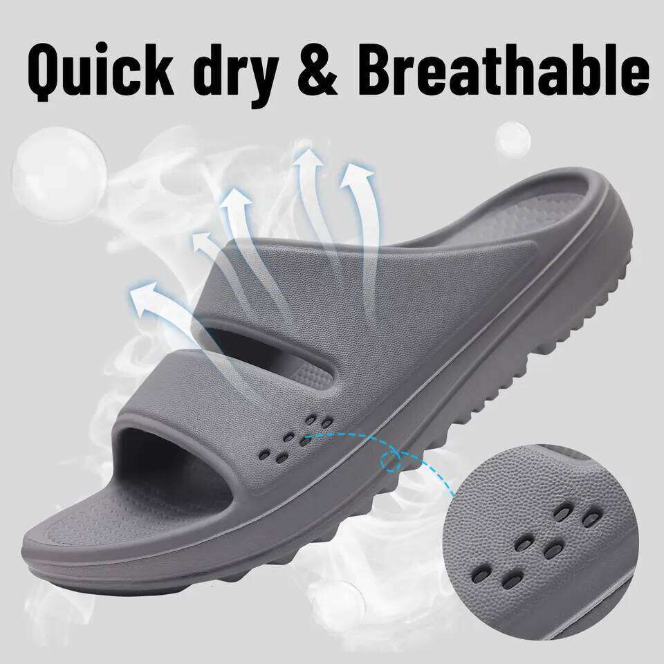 Kidmi Flat Sandals Women Outdoor Non-slip House Unisex Beach Slides Orthopedic Breath Soft Slippers