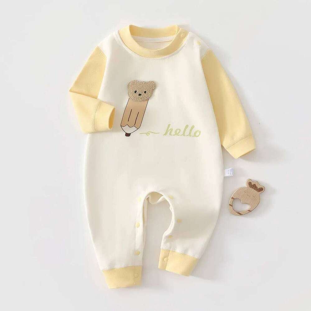 Unisex Pullover Spring Autumn One-piece Suit Baby Boy Soft Cotton Cartoon Pattern Jumpsuit 6-18 Month Infant Girl Daily Romper Z260304