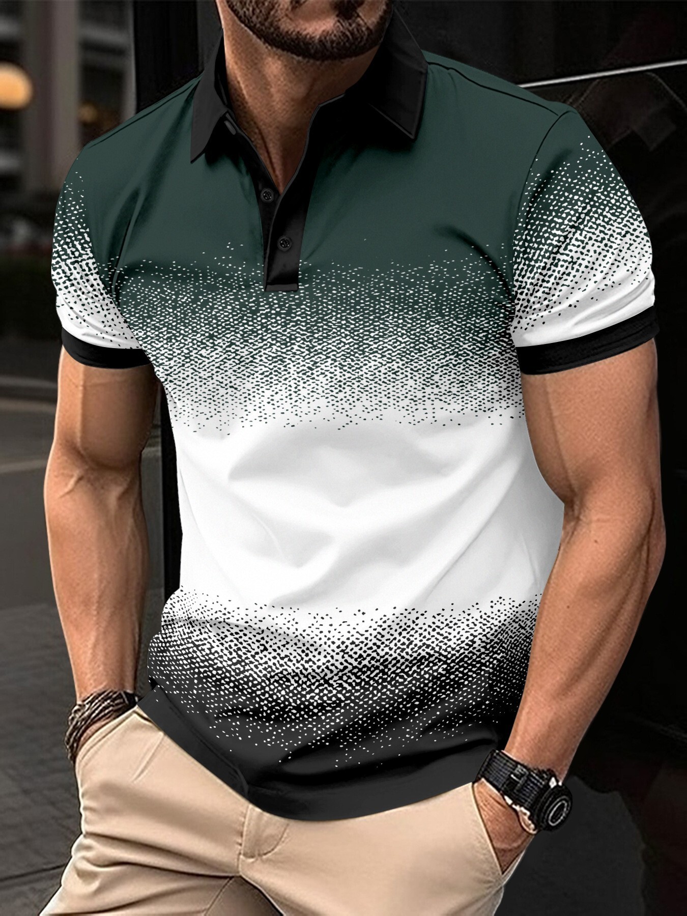 2026 New Designer Luxury Brand Summer Crossover Men's Fashion Breathable Multi Functional Leisure 3D Simple Printed Button Short Sleeve Collar Sh