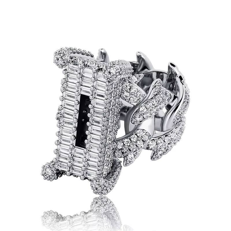European American New Rectangular Zircon Cuban Ring Mens Trendy Jewelry Ring Full Zircon Hip Hop From Golden Australia Jewelry