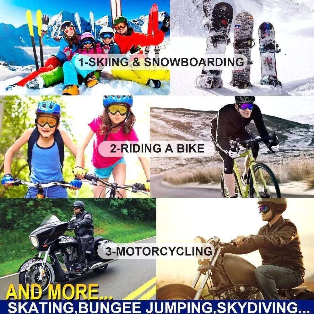 New Snowboard Dustproof Moto Cycling Winter Windproof Lens Frame Glasses Ski Goggles & Skiing Eyewear S260304