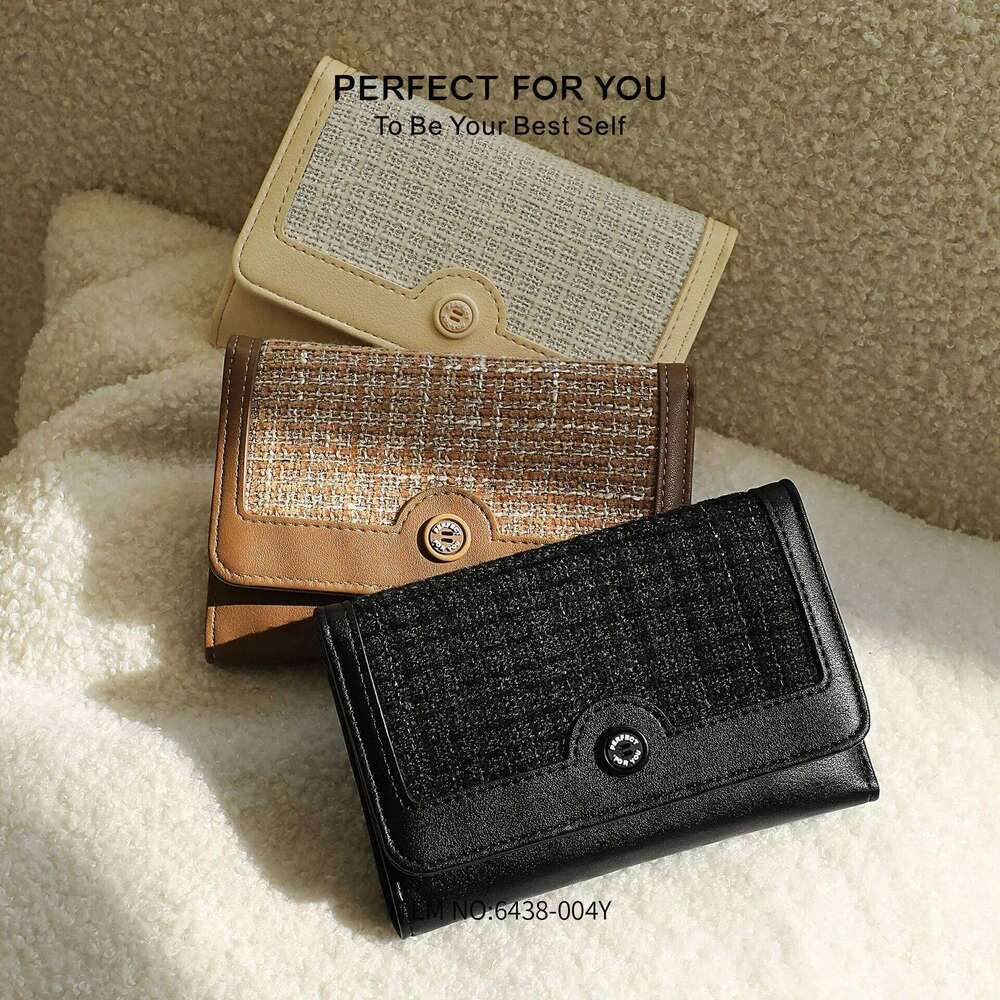 Fashionable buckle, versatile ladies' and color-blocking wallet, 50% off small change storage, short wallet C260304