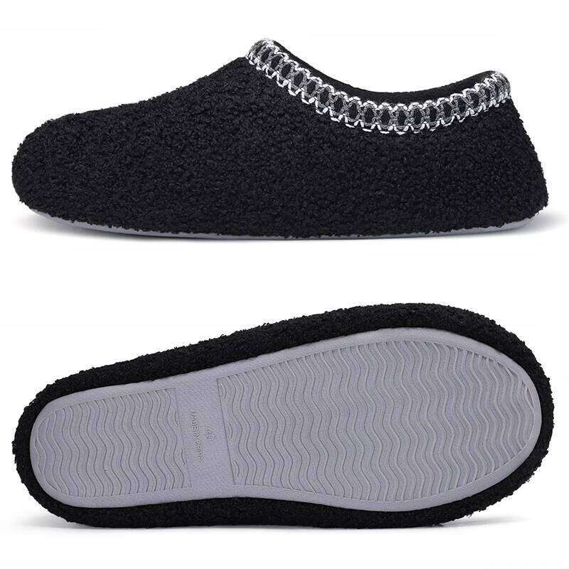 Kidmi with Soft Rubber Sole Women Shoes Fashion Curly Fleece Upper Lightweight Women's House Memory Foam Slippers