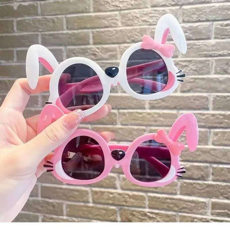 Kids Girls Boys Cute Cartoon Animal Ears Glasses Outdoor Sun Protection Classic Vintage Children Sunglasses Z260305