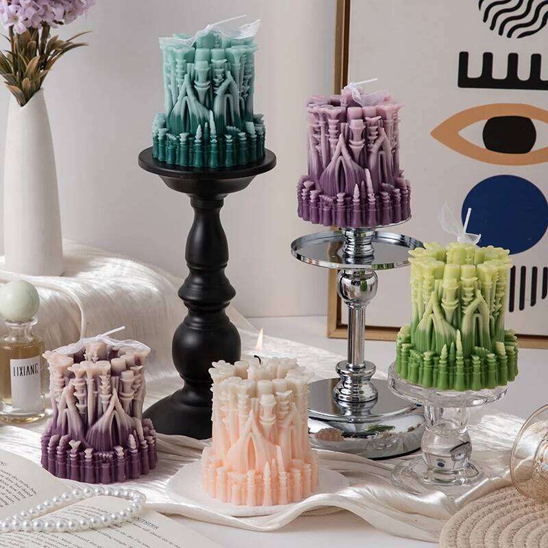 Castle Shaped Scented Home Decorative Personalized Smokeless Candles, Gift Set for Guests W260304 W260305