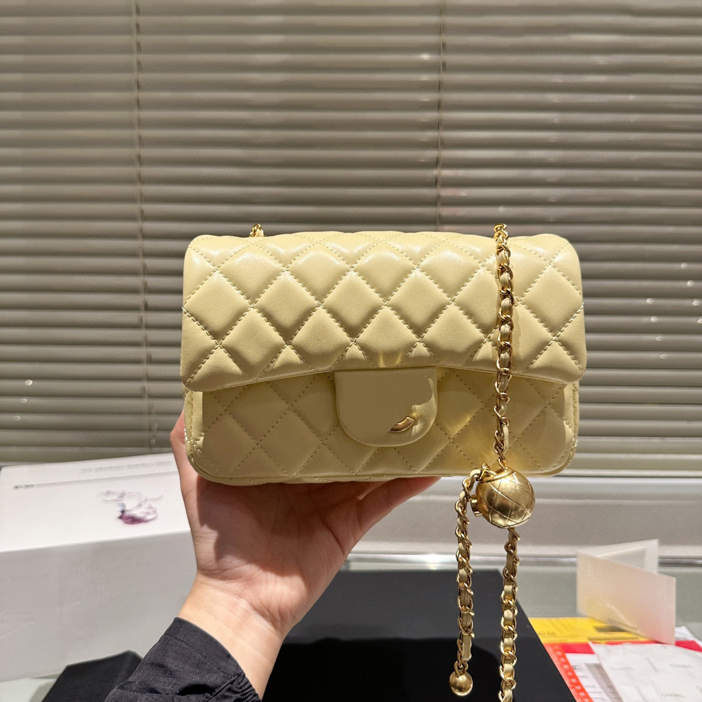 Designer Handbag 5A Real Leather Shoulder Bag Golden buckle Gold Ball Purse Women Totes Classic Clutch Genuine Leather Crossbody Wallet S457 001