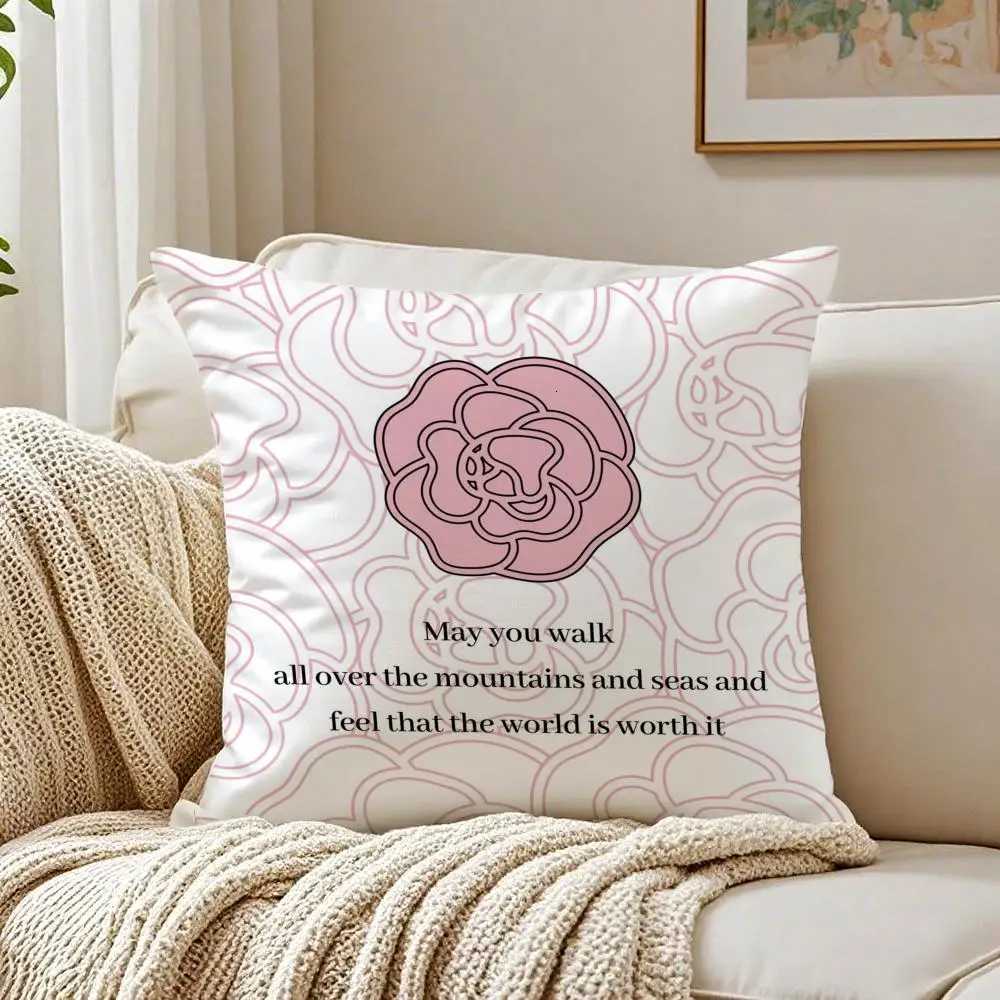 Camellia Premium Printed Cushion Cover | Anti-dust Mite | Living Room Sofa Decor PillowcaseT260305