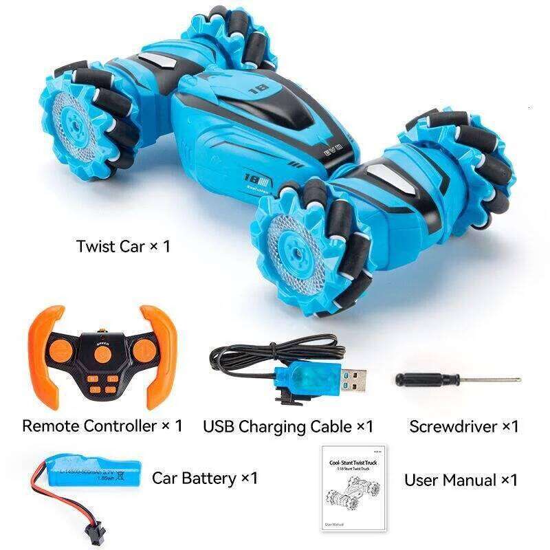 JJRC Q110 2.4GHz 4WD RC Stunt Car with Music Lights 360 Rotation Multi-Function Intelligent Programming Off Road Gift Z260304