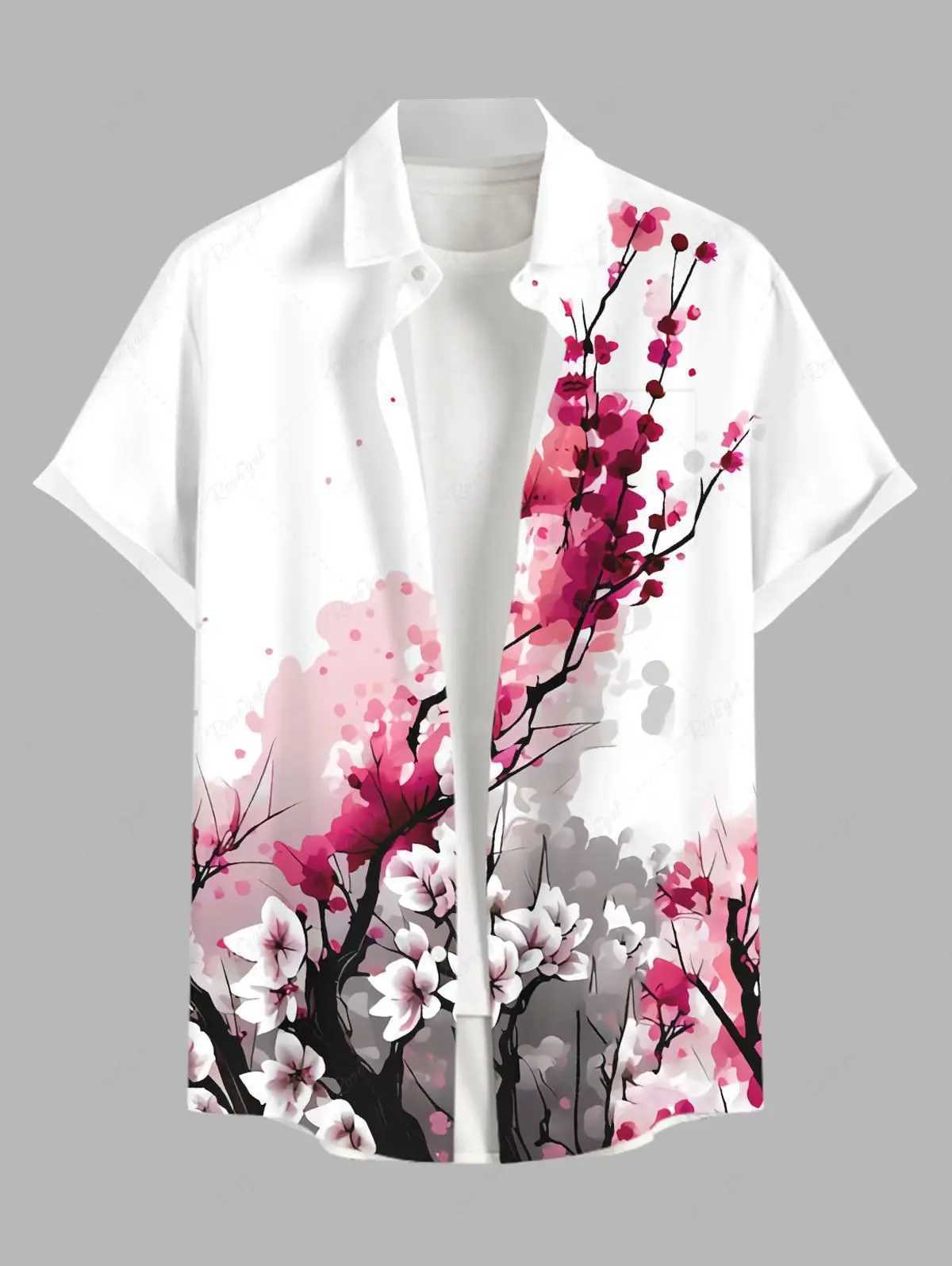 2025 Summer Plus Size Mens Shirts 3D Print Hawaiian Shirts Button Up Beach Vacation Shirts Short Sleeve Shirt Casual Shirts Men M260305