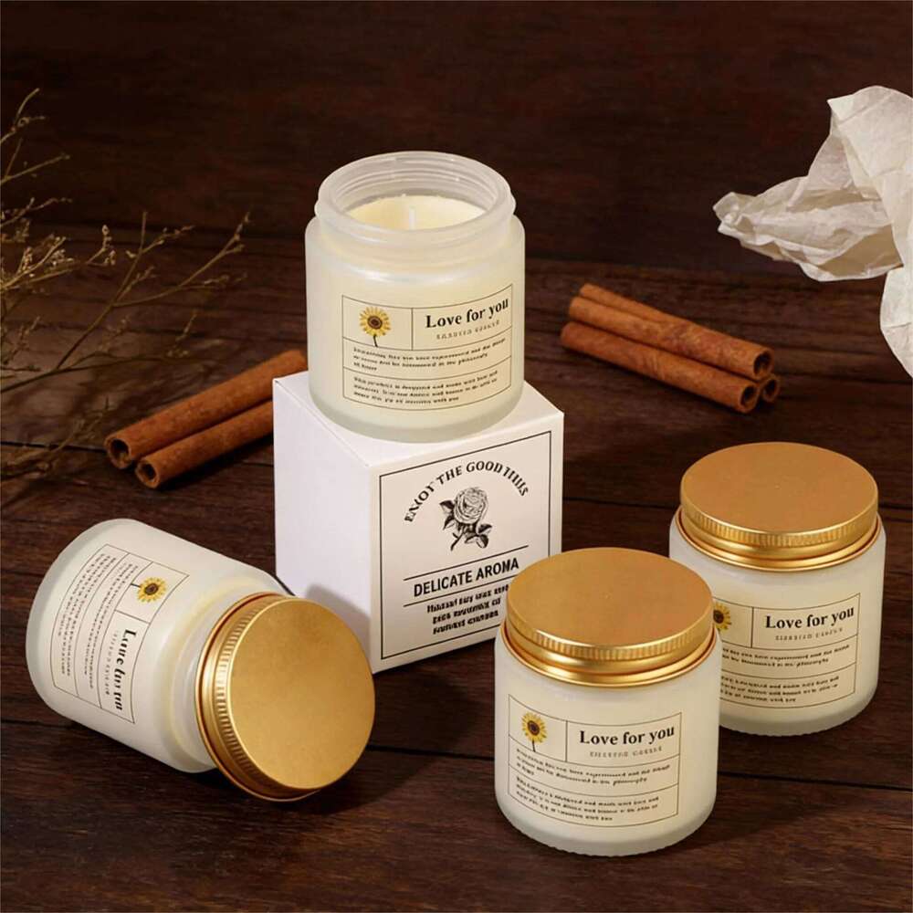 1pc Small Cup Frosted Glass Aromatherapy Candle Niche Romantic Ins Style Party Home Decorative W260304 W260305