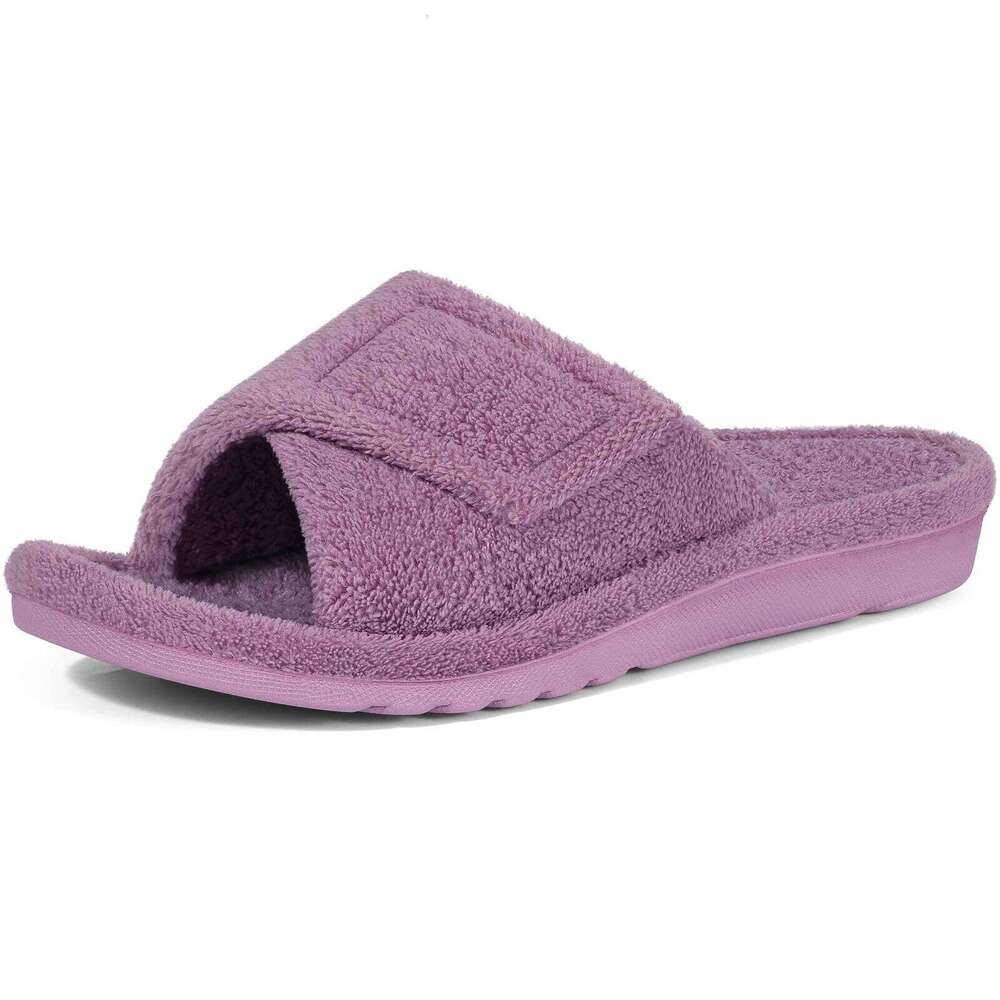 Kidmi Women Fur Indoor Fuzzy House Outdoor Women's Orthopedic Slippers Soft Antiskid Bedroom Shoes Arch Support