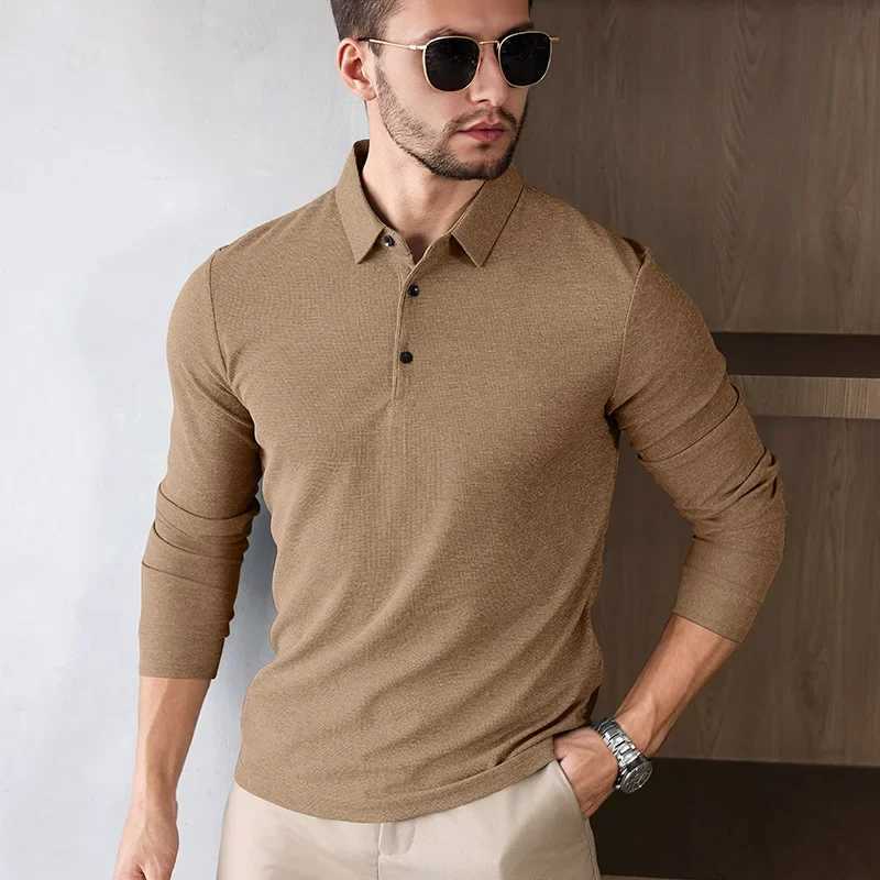 Mens Business Casual Long SLeeved Shirt Solid Color Fashionable Breathable Comfortable Versatile Top M260305
