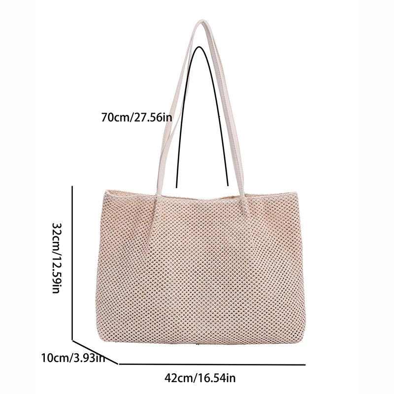 Outdoor Beach Straw Ladies Shoulder Bag Large Capacity Handmade Weaving Bag Summer Womens Shopper Handbag 260303