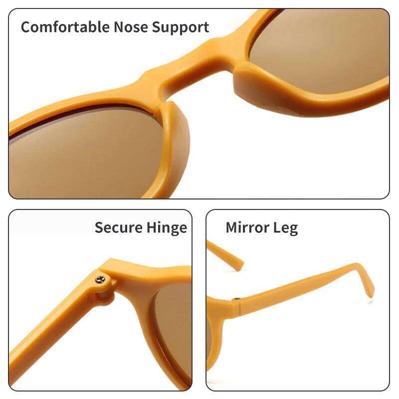 Vintage Round Outdoor Sun Protection Baby Girls Acrylic UV400 Sunglasses Kids Eyeglasses New Fashion Children Glasses Z260305