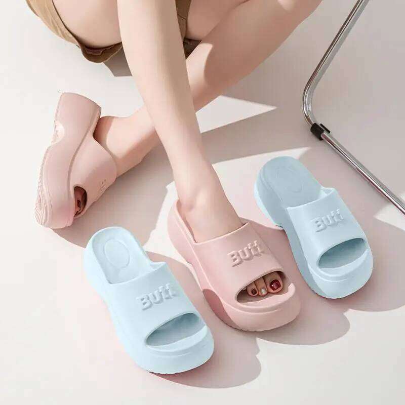 2025 New Women Platform Slippers Casual Wedges Shoes Thick Sole Soft EVA Female Home Beach Slides Summer High Heel Sandals