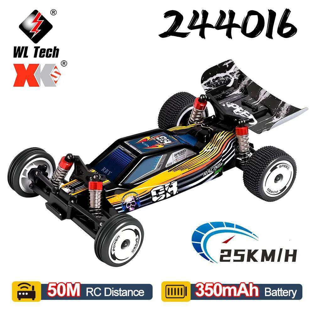WLToys 1/24 RC Racing 244016 2WD 15-20-25KM/h 50M Distance 2.4Ghz Electric Remote Control Model Car For Various Terrains Z260304