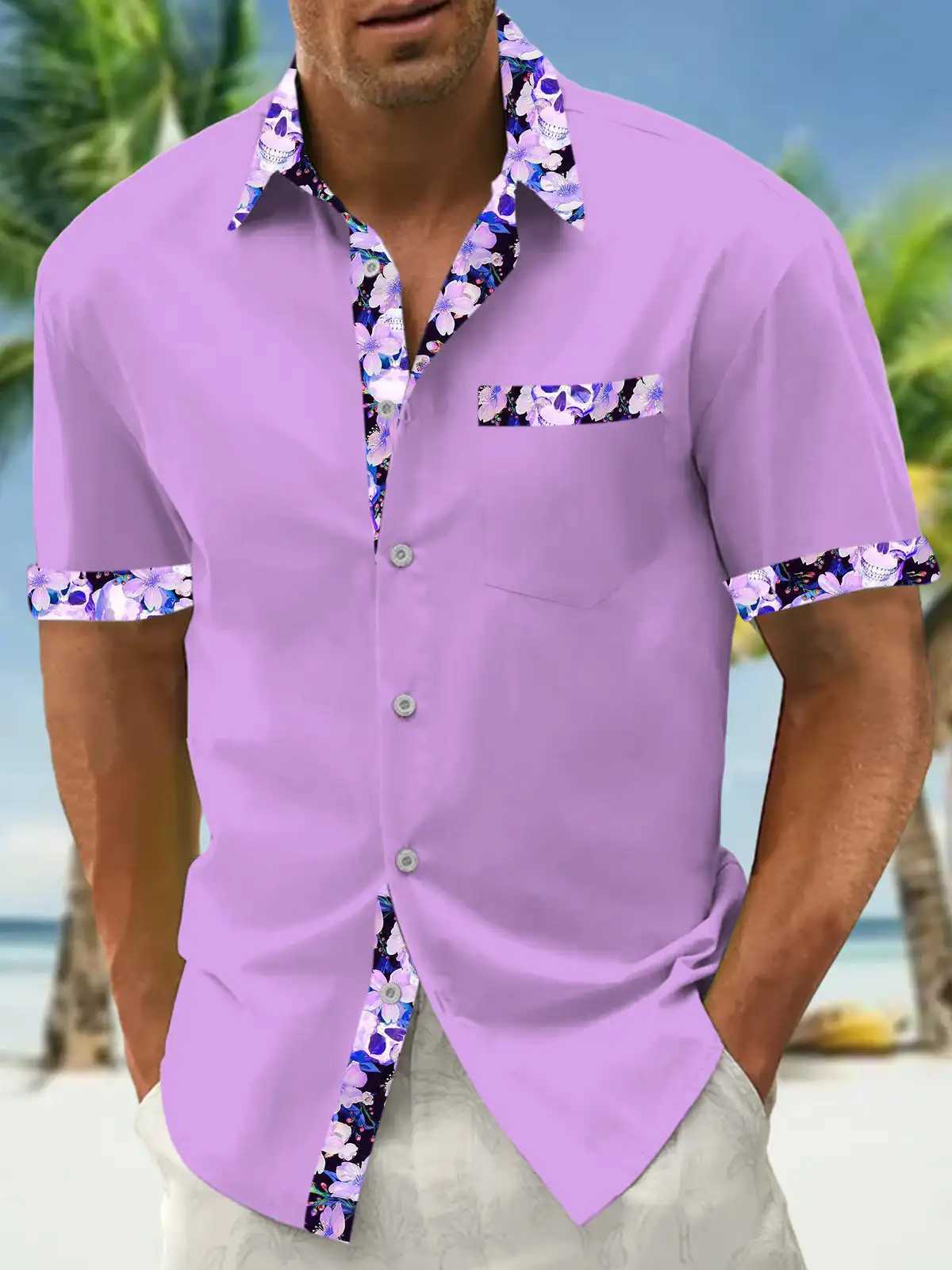 Mens shirts button up shirts casual shirts spring and summer printed short sleeves daily fashionable comfortable M260305