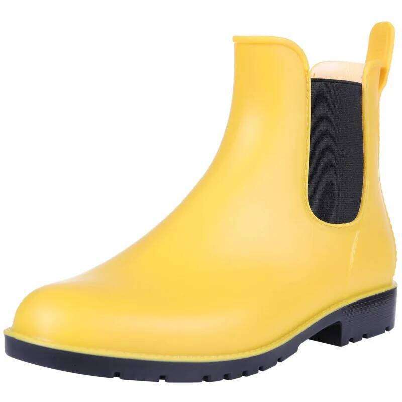 Kidmi Durable Chelsea For Women Nonslip Waterproof Rubber Pull On Shoes Comfortable Outdoor Women's Short Rain Boots