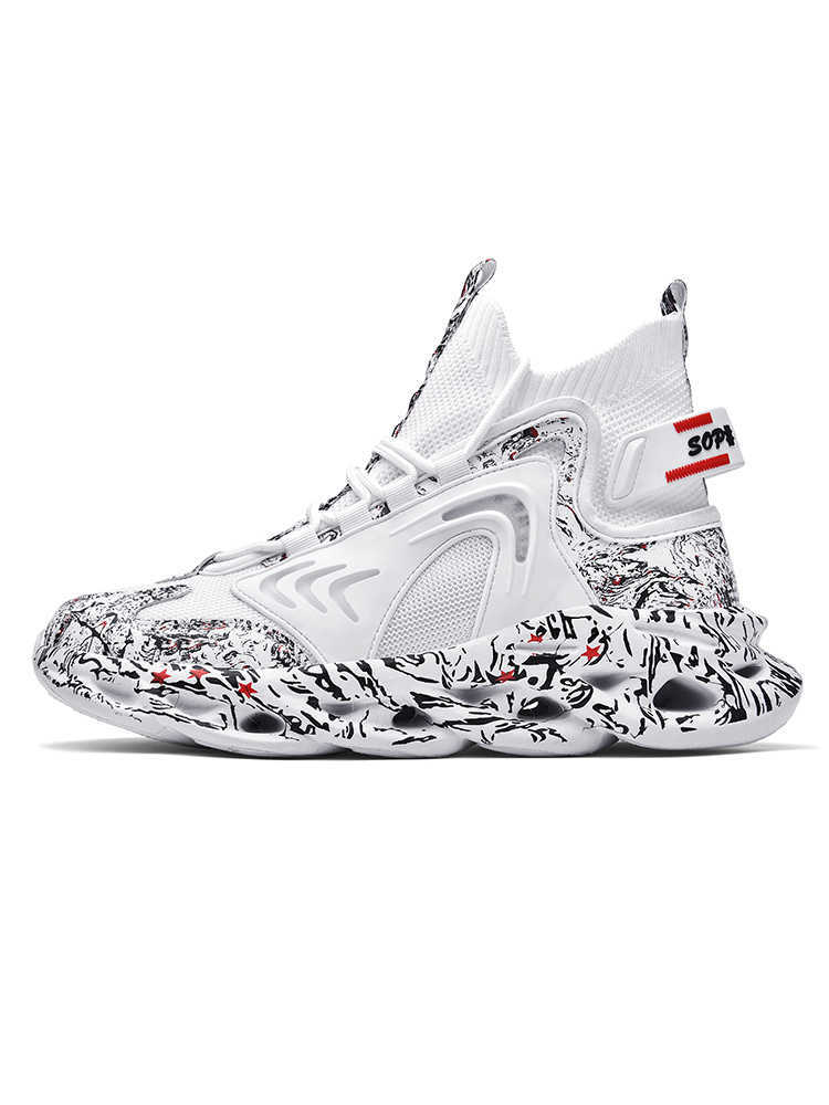 Casual Shoes Mens Designer Shoes High Quality Sports Running Shoes Fashion Outdoor Print Black White Air-cushioned Shoe 2106