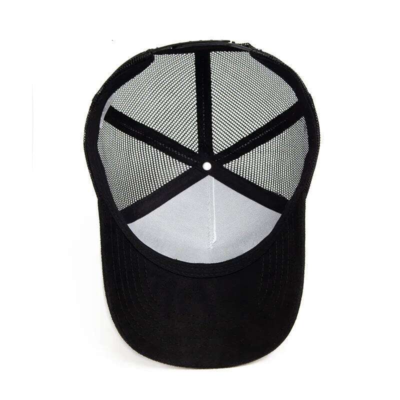 1 PC Spring Summer Suede 5 Panel Mesh Baseball Cap Big Head Unisex Trucker Hat Men And Women Sport Snapback Caps Y260304