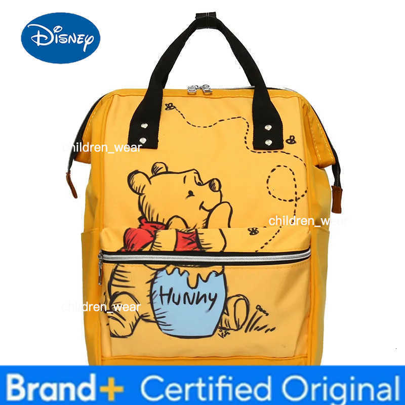 Disney Winnie The Pooh New Diaper Bag Backpack Cartoon Cute Mother and Baby Bag Large Capacity Lightweight Travel Mommy Bag H260305