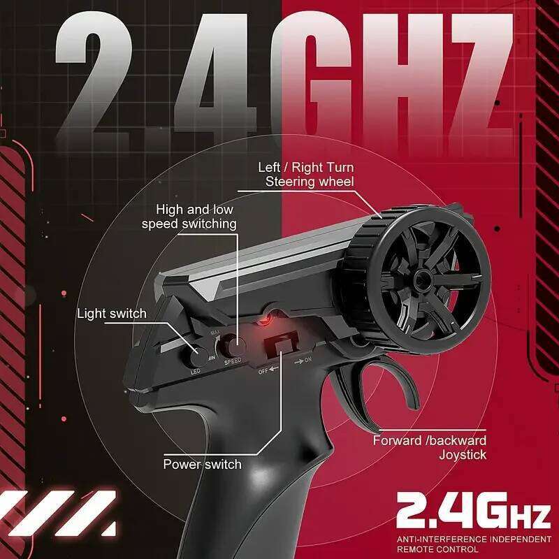 New 4WD 1:24 Scale RC Drift 2.4GHz 30KM/H High Speed M4 Racing Sport Car LED Lights with Extra Tires Toy Kid Adult Gifts Z260304