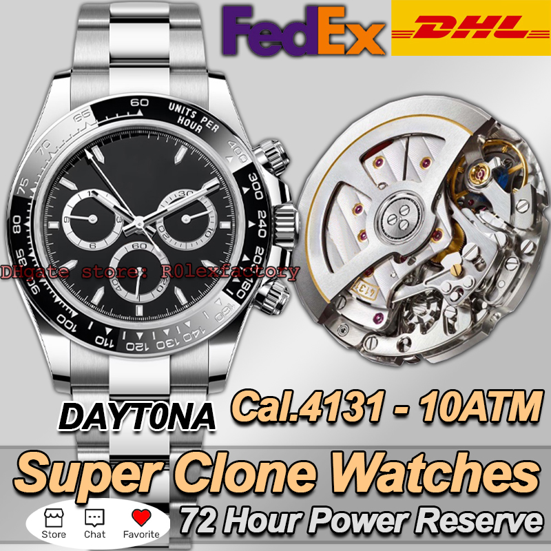 Mens Watches Men Designer Watch Top Luxury Quality Super Clean Factory Watch 40MM Automatic Chronograph Cal.4131 Movement Sapphire Glass Diving 100M Watch With box